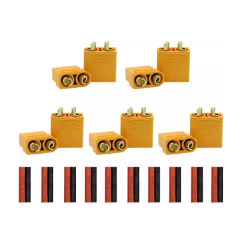 

Xt90 Connector 5 Pairs Male Female Connector For High-Amp For RC Lipo Battery Gold Plated Banana Plug