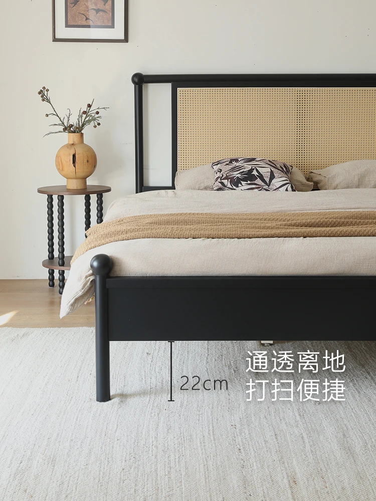 Американская кровать из массива дерева ретро двойная Главная спальня 1 5/1 м