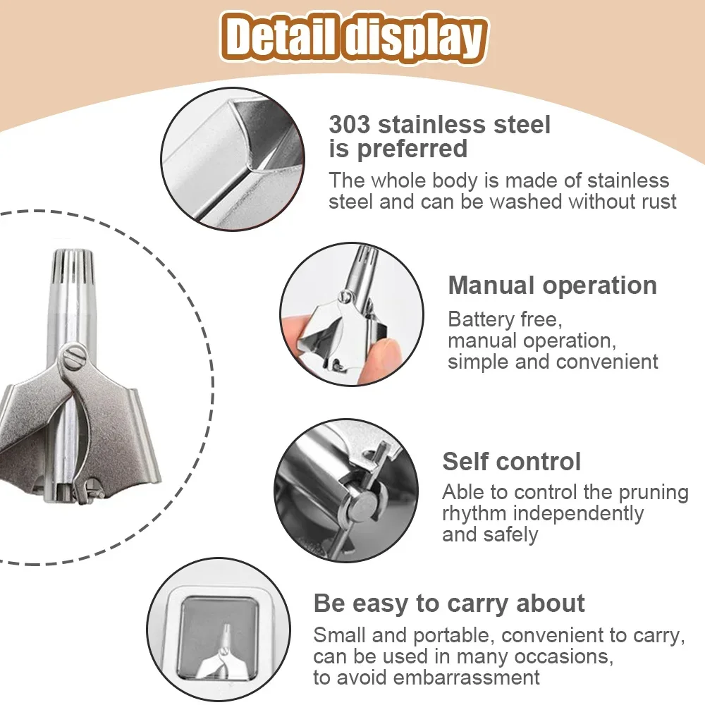 Vibrissa Триммер Для Носа И Ушей Из Нержавеющей Стали Мужчин