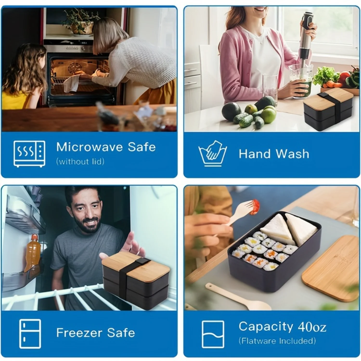 Герметичный набор контейнеров для обеда Bento Box — портативный многоразовый и