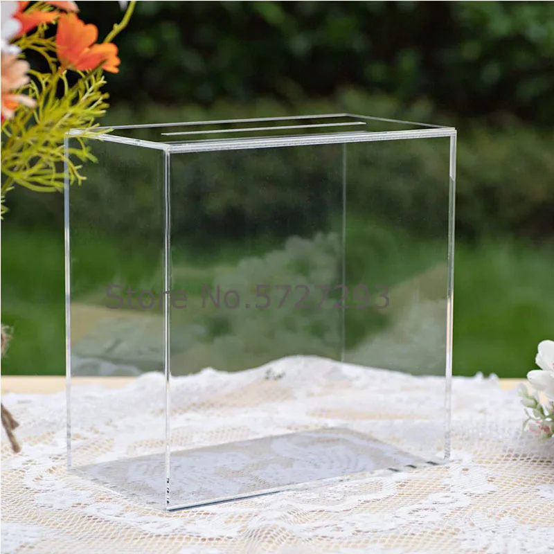 High Clear Acrylic Box Wedding Reception DIY Envelope Wishing Well Case For Birthday Baby Shower Decorations