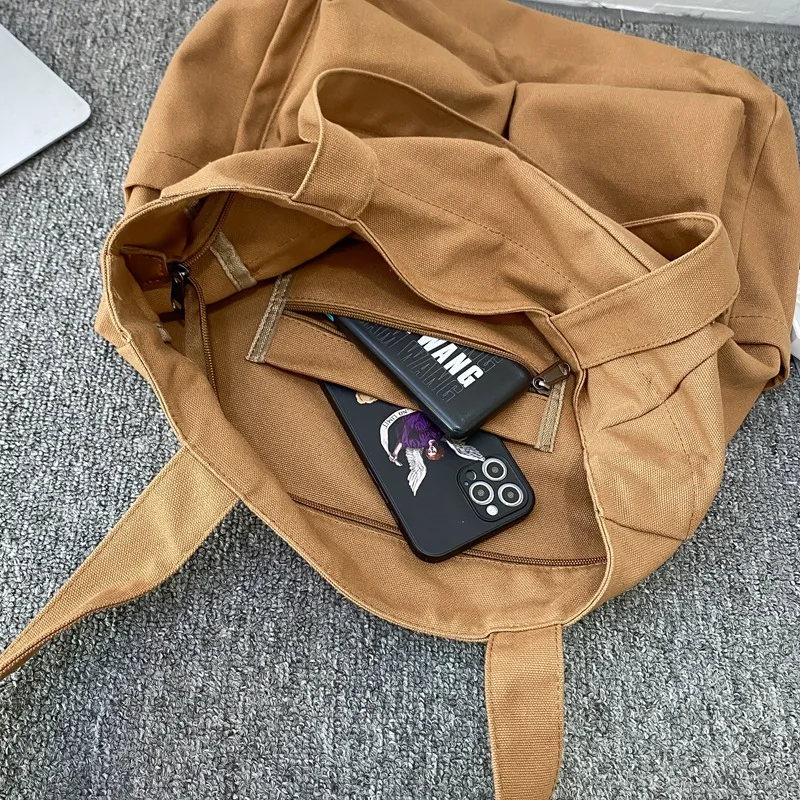 Large Capacity Canvas Shoulder Bags Solid Soft Denim Leisure Or Travel Bag for Women Fashion Fatchals Winter Package