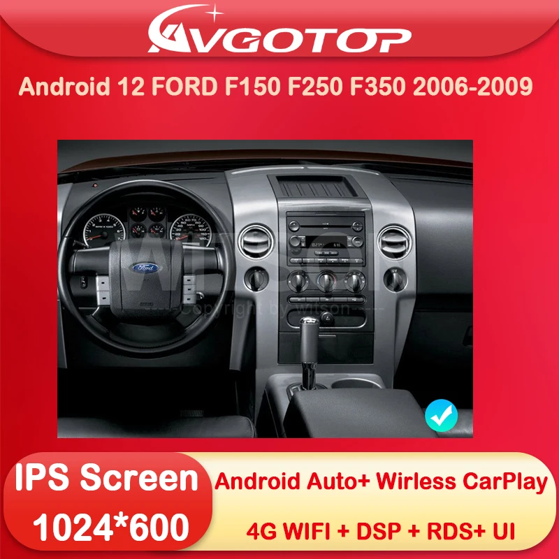 

Android 12 Car Radio Multimedia for FORD F150 F250 F350 2006 2007 2008 2009 Wireless Carplay DSP RDS Wifi 4G Stereo Headunit