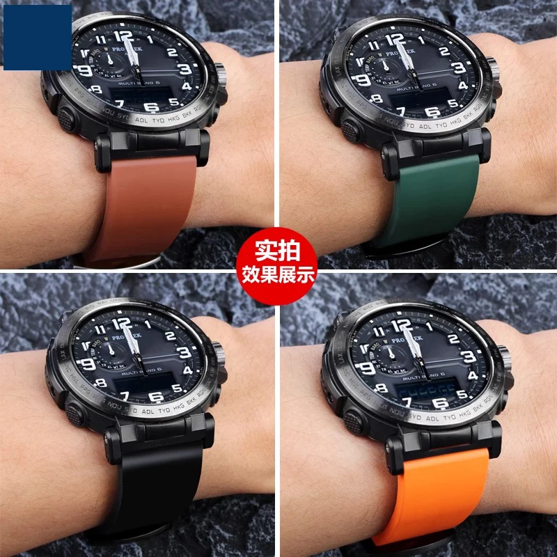 Фото Ремешок для часов из фторкаучука премиум-класса 23 мм для Casio PRW-6900/6800/3400 серии PRJ-B001, мужской быстросъемный ремешок для часов №4