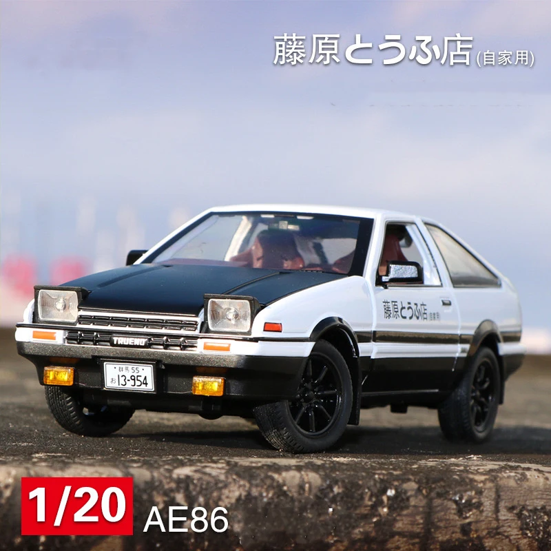 

1:20 INITIAL D AE86 Alloy Car Model Diecasts & Toy Vehicles High Simulation Sound Light Pull Back Car Collection Toys Kids Gift