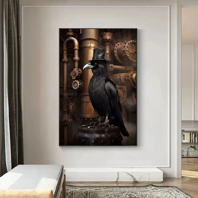 Современный стиль хлопковый холст принт ретро портрет совы лягушки черепа