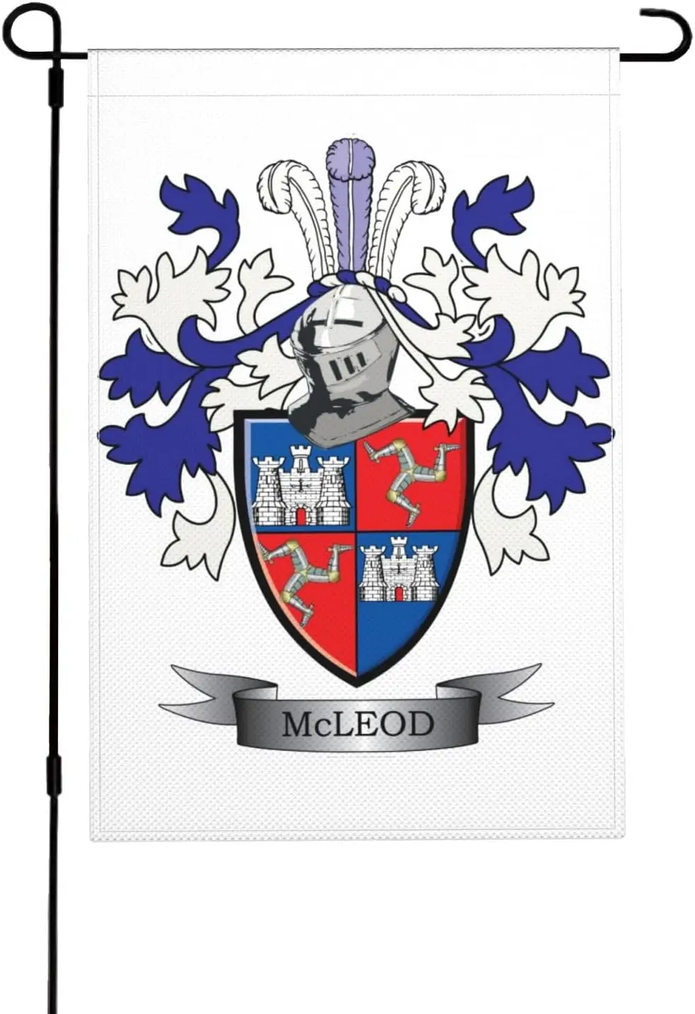 Семейный герб Mcleod небольшой садовый флаг двухсторонний вертикальный 12 × 18 дюймов