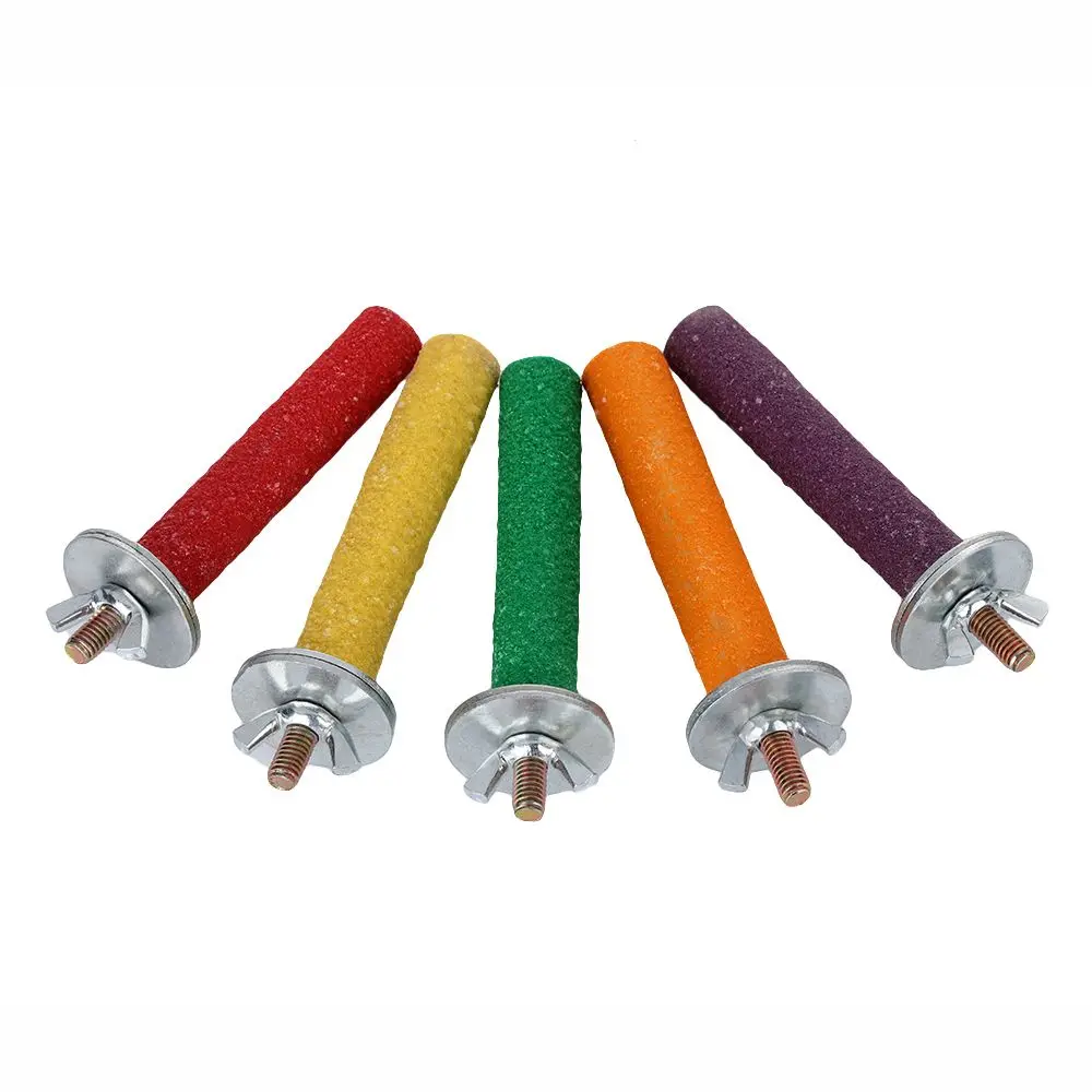 

Color Random Pet Supplies Wood Clean Paw Bites Gnawing Parrot Perches Stand Bird Cage Station Platform Paw Grinding
