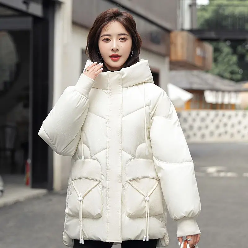 Winter Women's Cold Coat Jackets Parkas Super Hot Coats Hooded Cotton Padded Jacket Shiny Winter Clothing Korean Fashion New