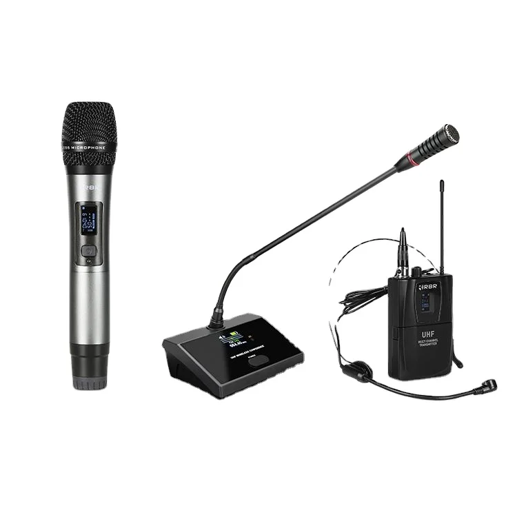 

Professional High Quality 4 Channel Handheld Wireless Microphone System For Party Wedding Speech Church Stage Karaoke DJ