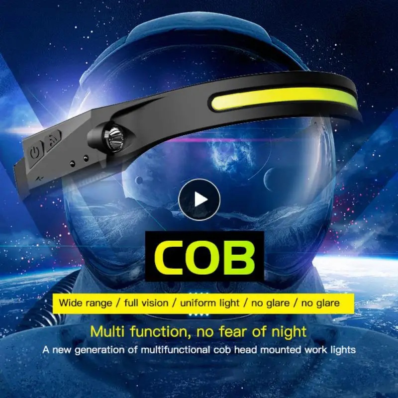 

Zoom Sensor Headlamp USB Rechargeable Outdoor Night Running Night Fishing Head Lamp Waterproof Infrared Warning LED Headlight
