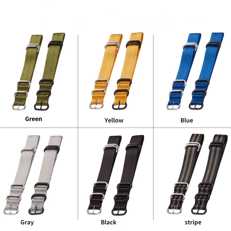 High level quallity Stainless Steel Buckle Nylon canvas Watch Band for Tissot/Caso/Seiko/Mido/DW Strap chian 22mm enlarge