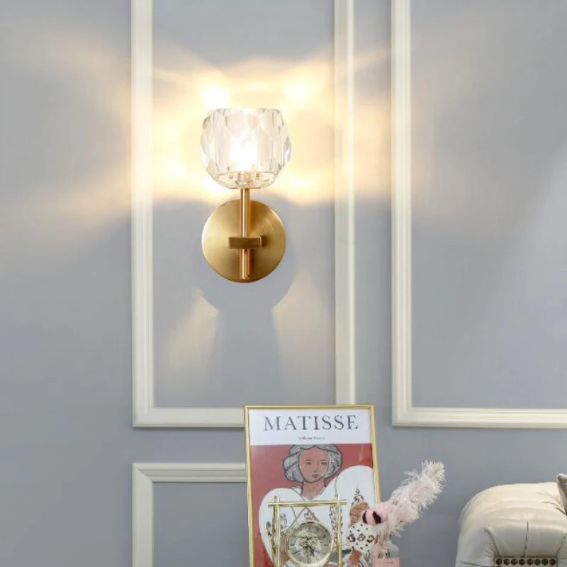 

Modern LED Wall Lamp Stylish Simplicity Gold glass For Living Room Bedroom Aisle Hallway Bedside Background Wall Sconce Light