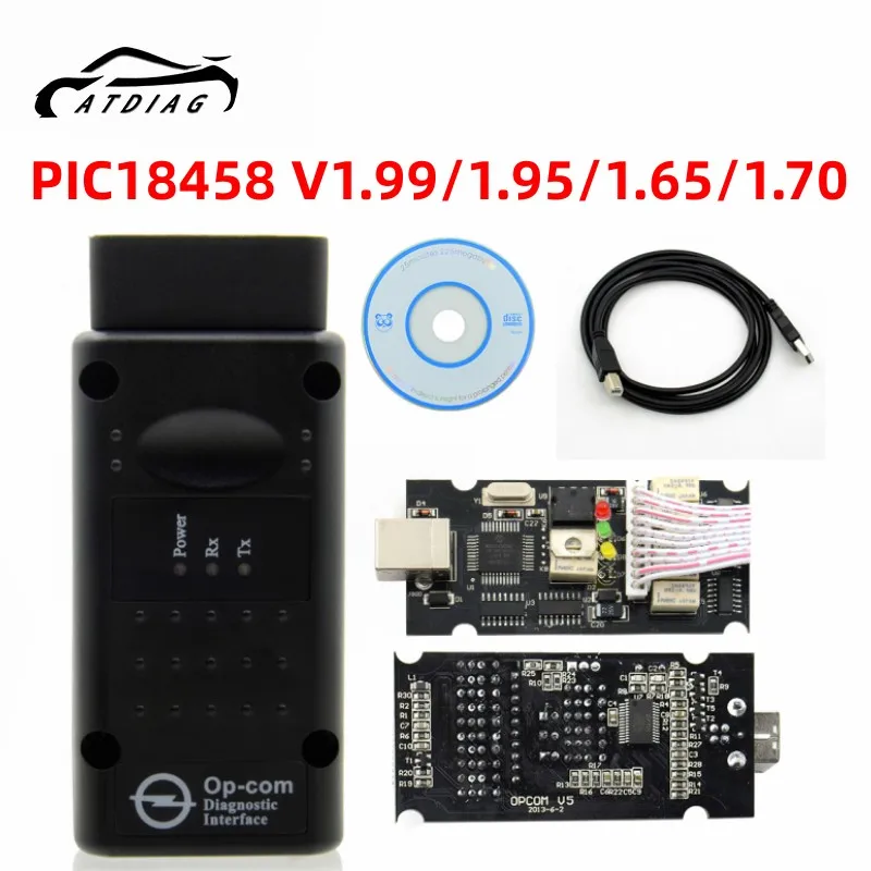 

OPCOM For Opel OP COM V1.99/1.95/1.70/1.65 flash firmware update Car Diagnostic Cable for Opel OP-COM PIC18F458 CAN BUS OBD2