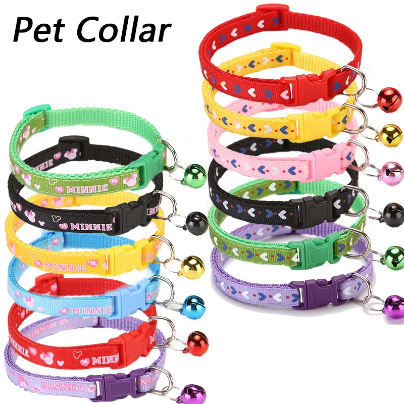 

Cute Cat Collars with Moon Star Pendant Adjustable Puppy Kitten Necklace Fruits Pattern Cats Collars with Bells Cat Accessories