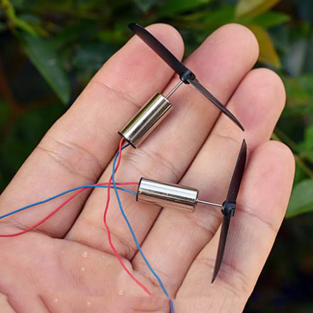 Микро двигатель без сердечника 716 с лопастями пропеллера, постоянный ток 3,7 в, 4,2 в, 49000-54000 об/мин, для микро многоосевого дорожного двигателя, 2 шт.