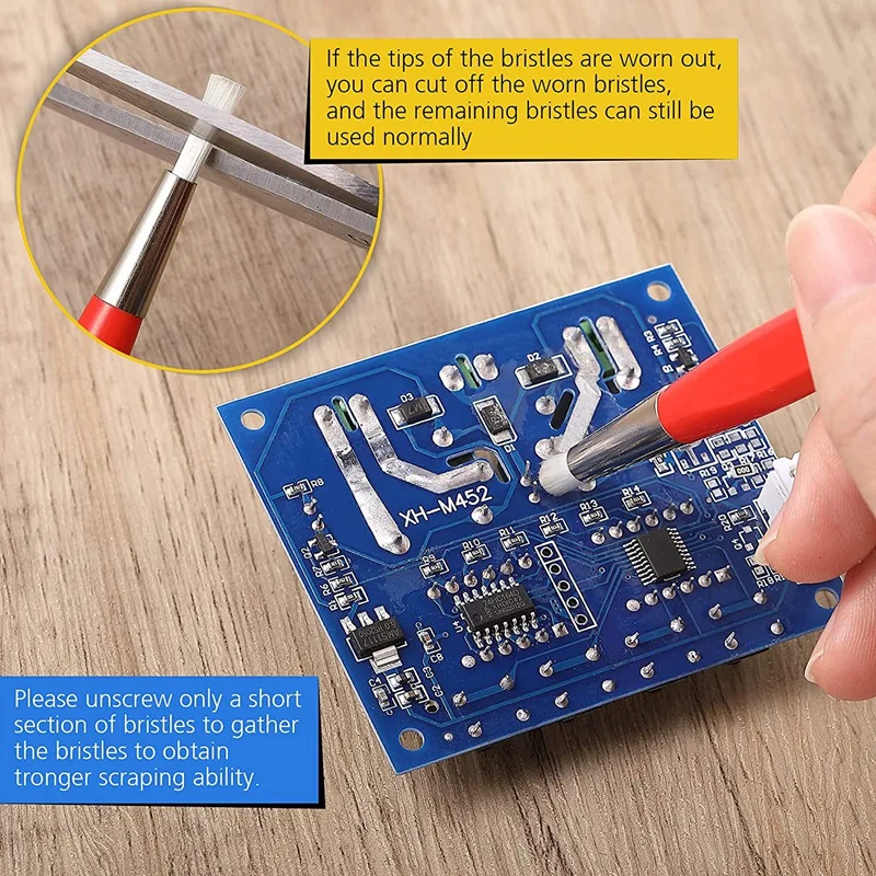 4Pcs/Set Rust Removal Brush Pen Glass Fiber / Brass /Steel /Nylon Brush Pen Shape Watch Parts Polishing Cleaning Tool