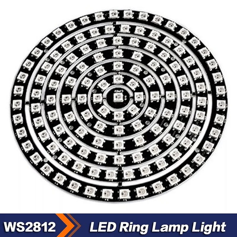 

WS2812 5050 RGB LED Ring Light 8-bit 12-bit 16-bit 24-bit 32-bit 40-bit LED Ring Light with Integrated Drive Circular LED Module
