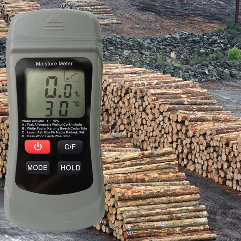 

Цифровой измеритель влажности древесины, двухконтактный настенный гигрометр для дерева и бумаги