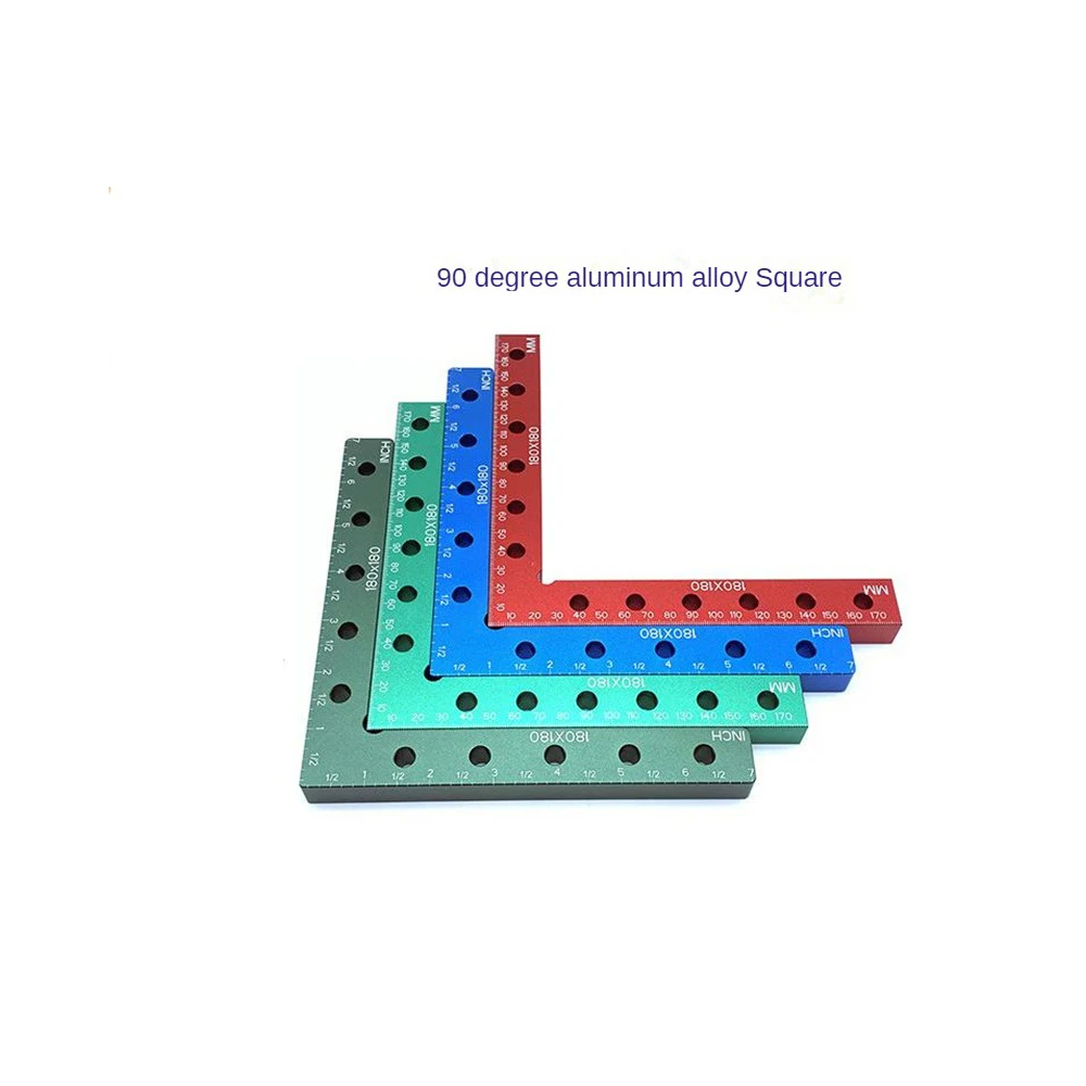 

180mm woodworking right angle fixture plank fixing clip 90 degree right angle positioning ruler aluminum alloy ruler positioning