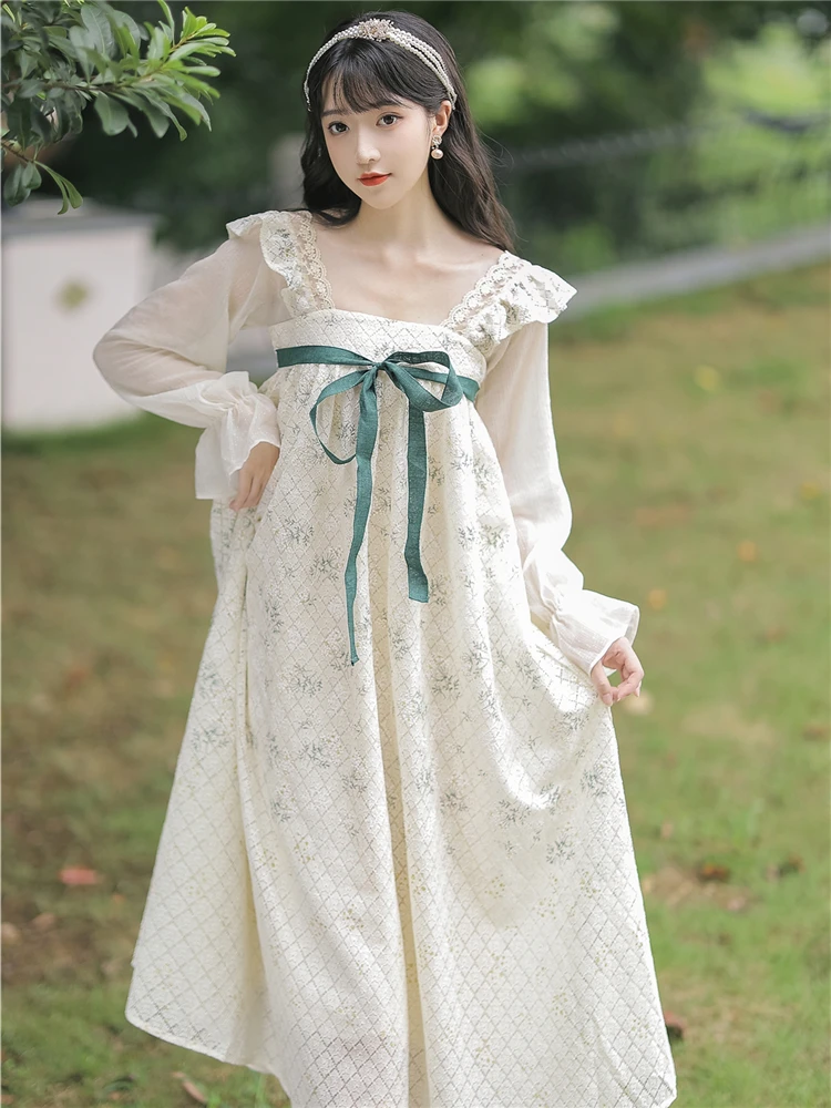 Improved Hanfu Women 'S Jacket And Dress Fresh Fairy Dress Elegant Tea Dress Loose Maternity Dress