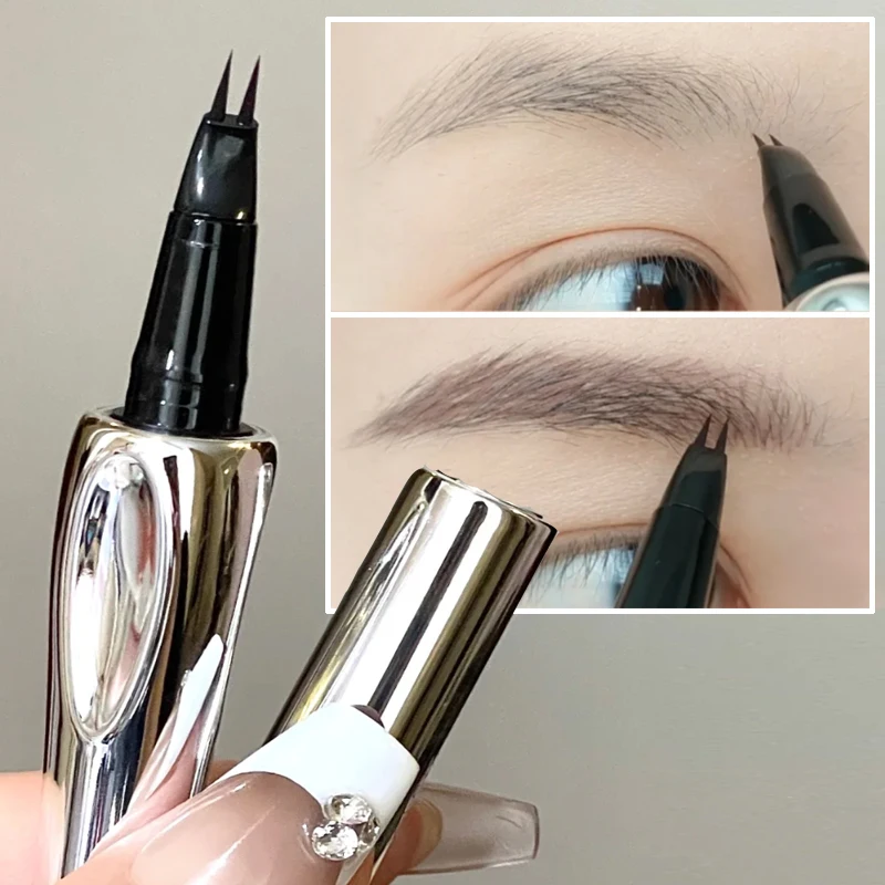 Водостойкий жидкий карандаш для бровей с 2 точками подводка глаз искусственная