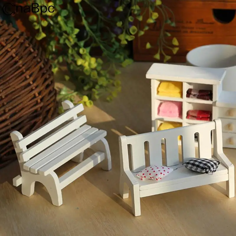 

Деревянная скамейка для кукольного домика, миниатюрная имитация мебели «сделай сам», украшение для сцены, аксессуары для кукольного домика...