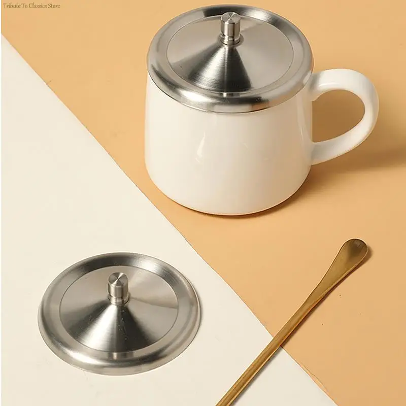 

Stainless Steel Covers Tea Coffee Metal Mugs Cup Lids Cover Lid Mug Drink Hot Drinks Replacement Water Ceramic Tumbler Beverage