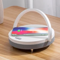 portable bluetooth speaker phone holder wireless charging bedside table lamp 15w fast charging stand for iphone 13 13pro charger