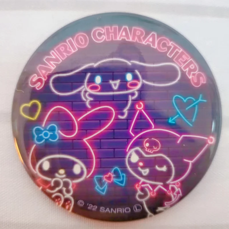 

Anime Sanrioed Hello Kitty My Melody Kuromi Luminous Badge Cinnamoroll noctilucent Badges Accessories Gift Toys