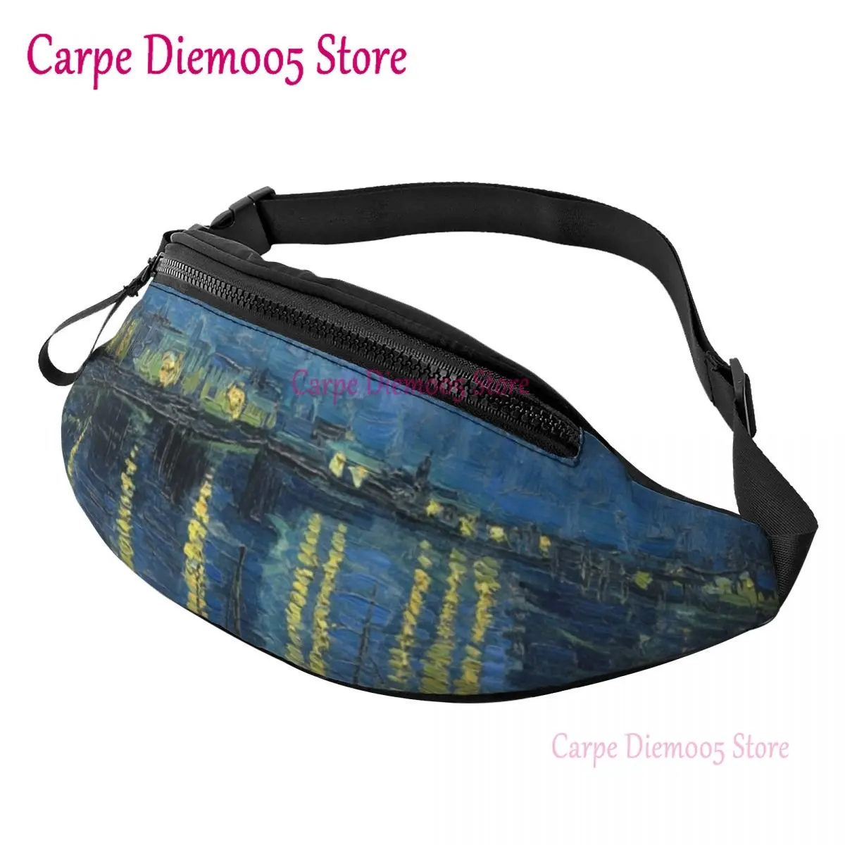 

Starry Night Over The Rhone Fanny Pack for Men Women Cool Vincent Van Gogh Crossbody Waist Bag Traveling Phone Money Pouch