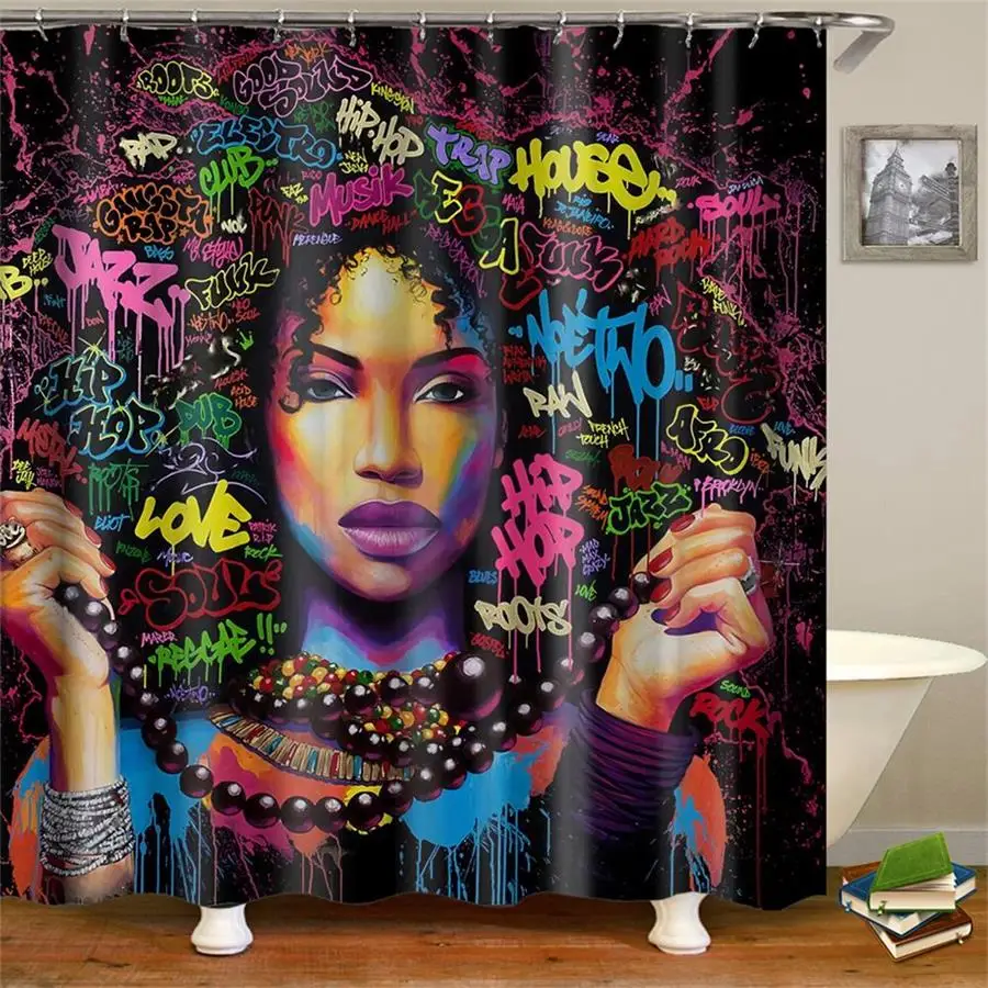 

Абстрактная занавеска для душа, африканская и американская искусство, высокое качество, полиэстер, моющаяся цветная занавеска для ванной комнаты