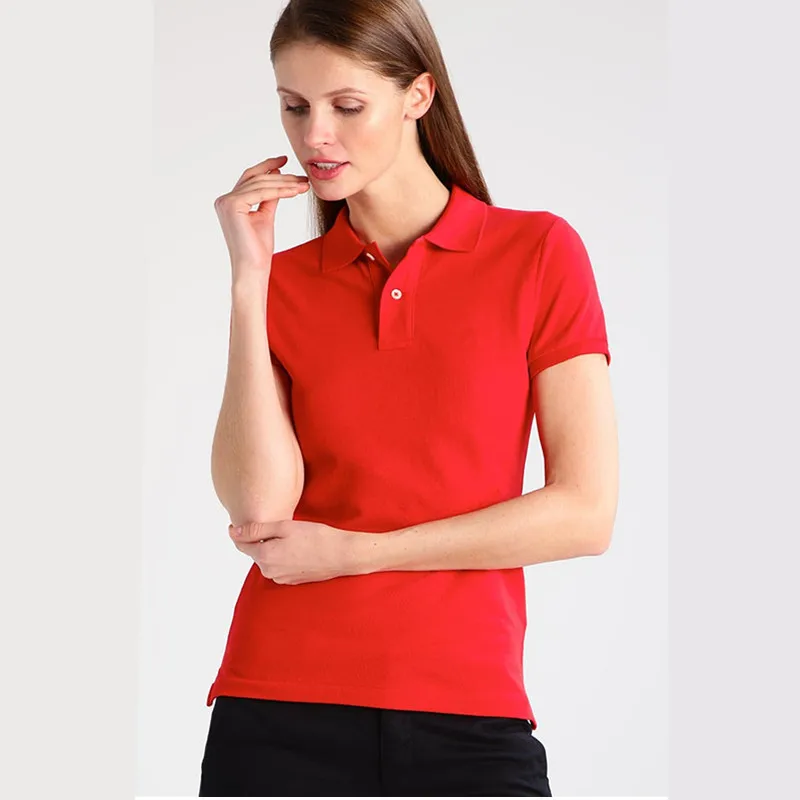 

Short-sleeved cotton cultivate one's morality show thin lapels pure color female T-shirt Polo shirt
