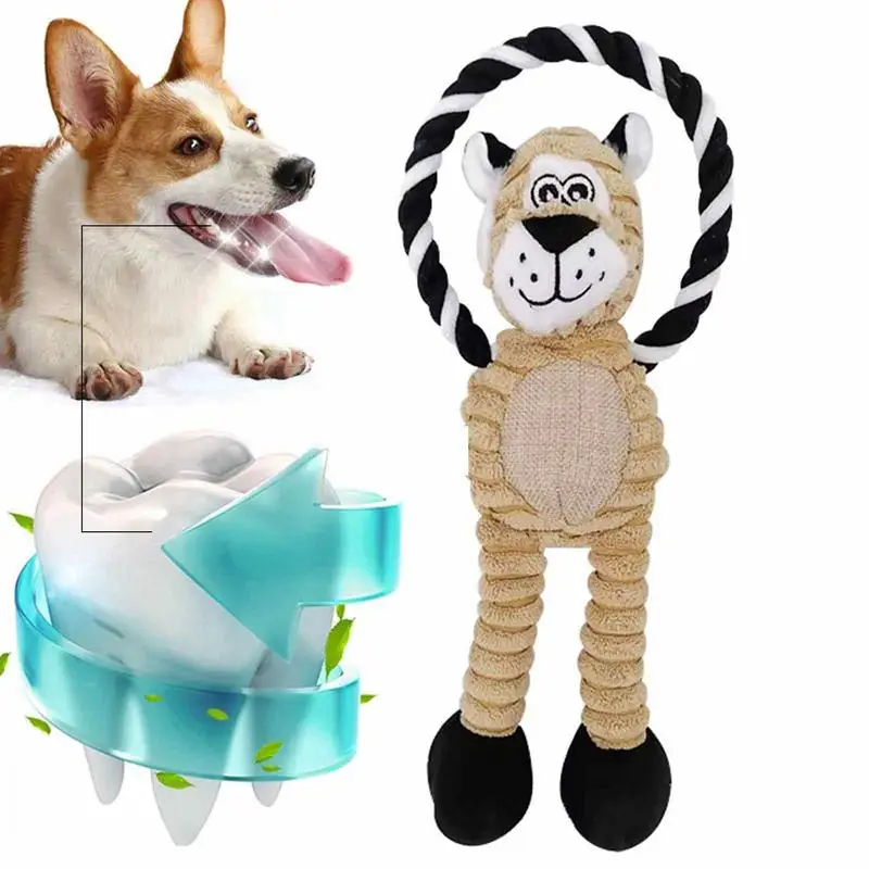 

Tug Toy For Dogs Puppies Dental Cleaning Chew Toys Cute Squeaky Plush Toys With BB Earpiece For Puppy Small Middle Large Breed