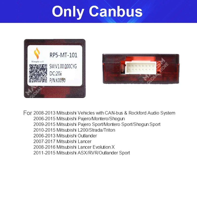

MAMSM Android Canbus box RP5-MT-101 адаптер для Mitsubishi Outlander Pajero ASX XPANDER Triton Eclipse с жгутом проводов