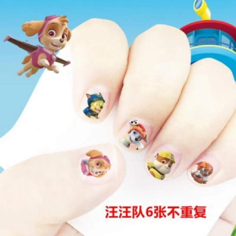 

5PCS Paw patrol Cartoon Nail Stickers Wholesale Waterproof Paste Nail Art Sticker Pat patrouille Series Nail Decoration Stickers