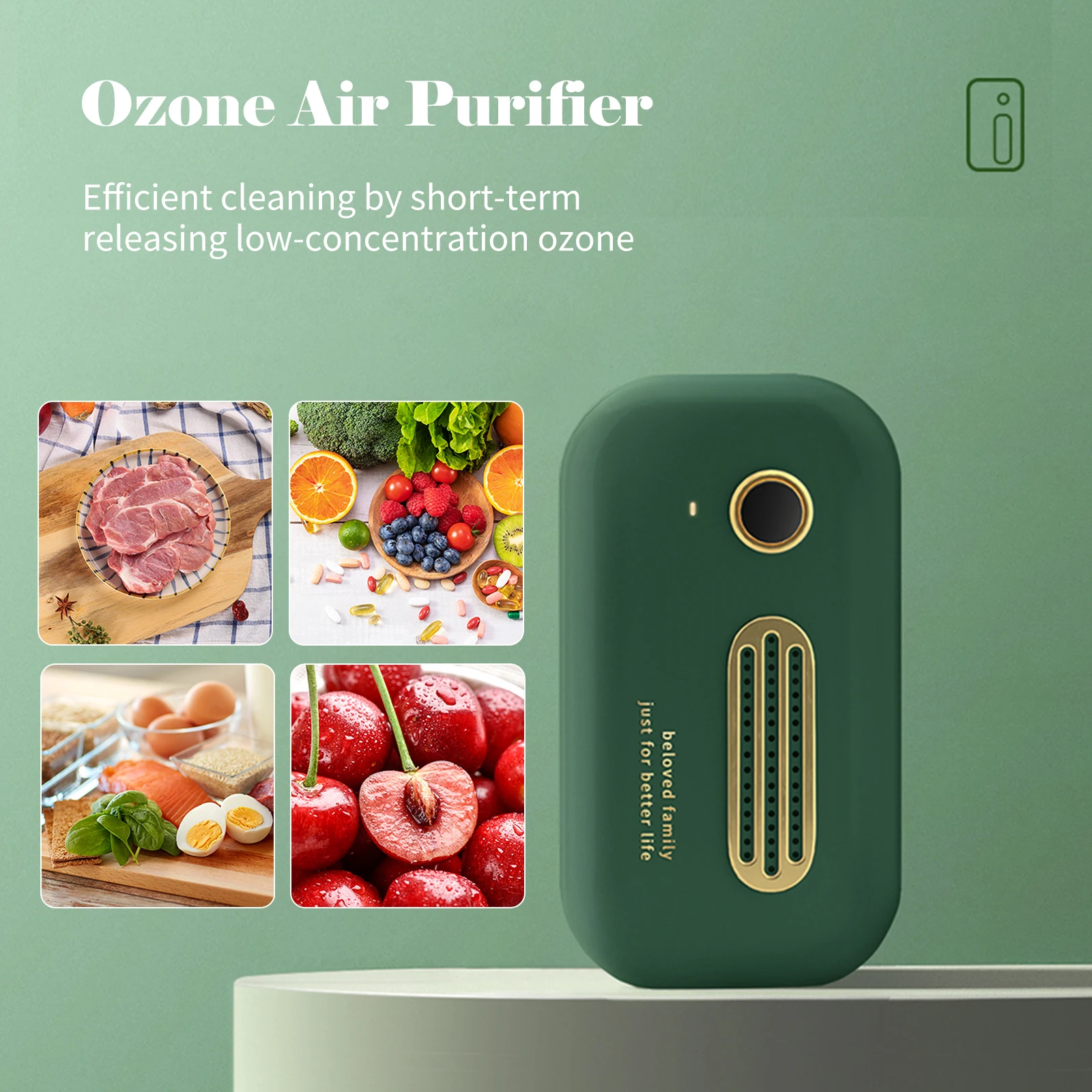 Mini Air Purifier USB Rechargeable Ozone Generator Refrigerator Odor Eliminator Bedroom Air Purifiers for Car Office Pets Odors