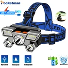 Суперъяркий светодиодный налобный фонарь с зарядкой от USB светильник водонепроницаемый налобный фонарь, налобный фонарь со встроенным аккумулятором