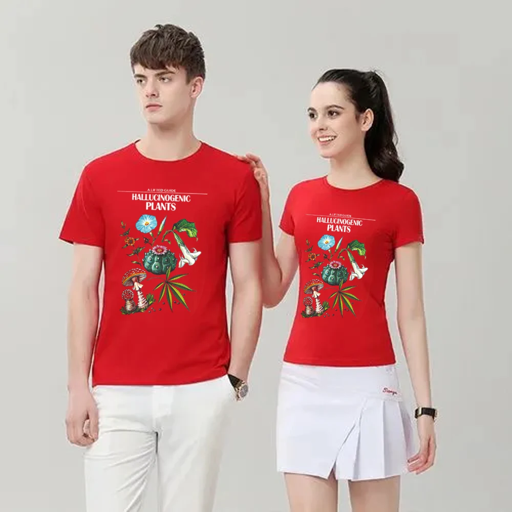 

YRYT New Fashion Women's Fashion Hallucinogenic Plants Cartoon Personality Print Casual Top Short Sleeve Cotton T-shirt