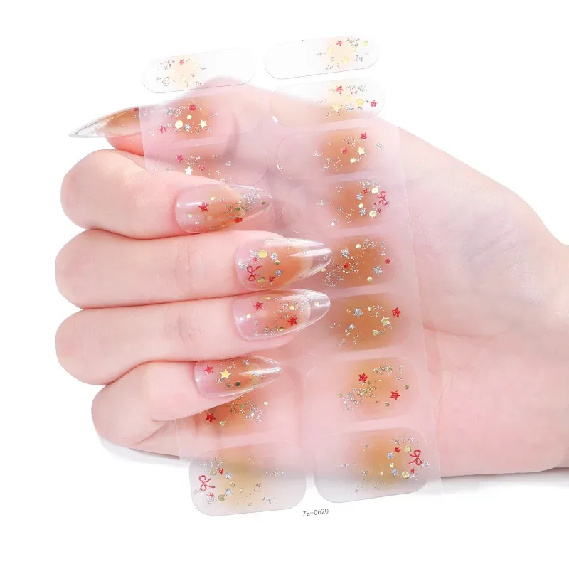 ZhengXiang 2024 корейские наклейки для дизайна ногтей водостойкая Золотая бабочка