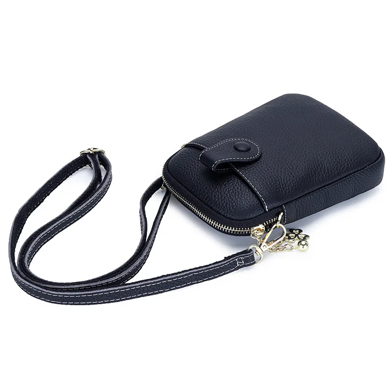 X99188 Neat Vertical Simple Natural Pattern First Layer Cow Leather Fashion Women Single Shoulder Mobile Phone Crossbody Bags