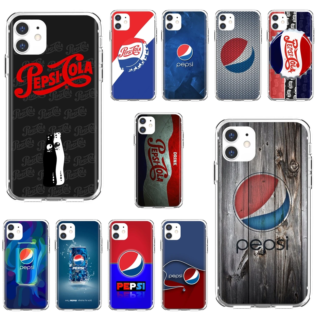 

Soft TPU Phone Cover For iPhone 10 11 12 13 Mini Pro 4S 5S SE 5C 6 6S 7 8 X XR XS Plus Max 2020 Pepsi-Cola