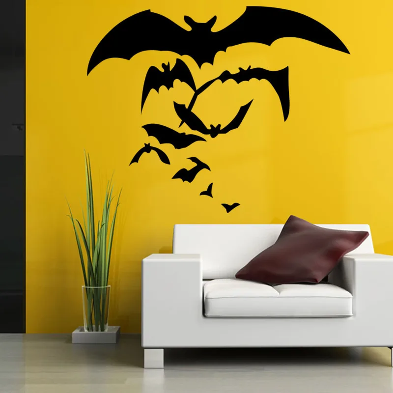 

Halloween Atomsphere Wall Stickers Horrible Bat Living Room Bedroom Decoration Removable Wall Paper Wall Paper Home Room Decor
