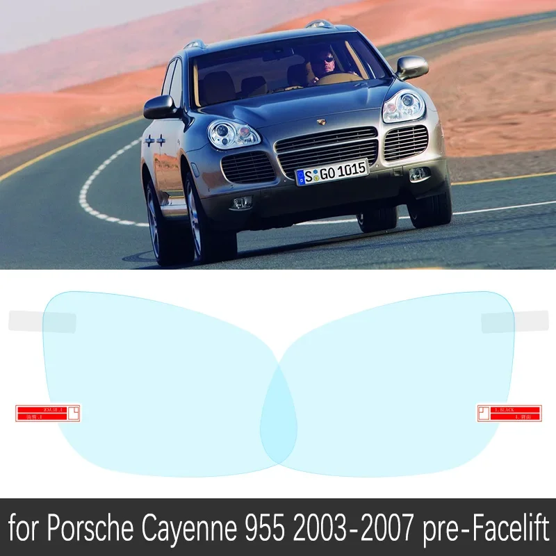 

Пленка от дождя, полное покрытие, прозрачная противотуманная непромокаемая пленка для зеркала заднего вида Porsche Cayenne 955 957 2003-2010, внешние автомобильные товары, наклейки