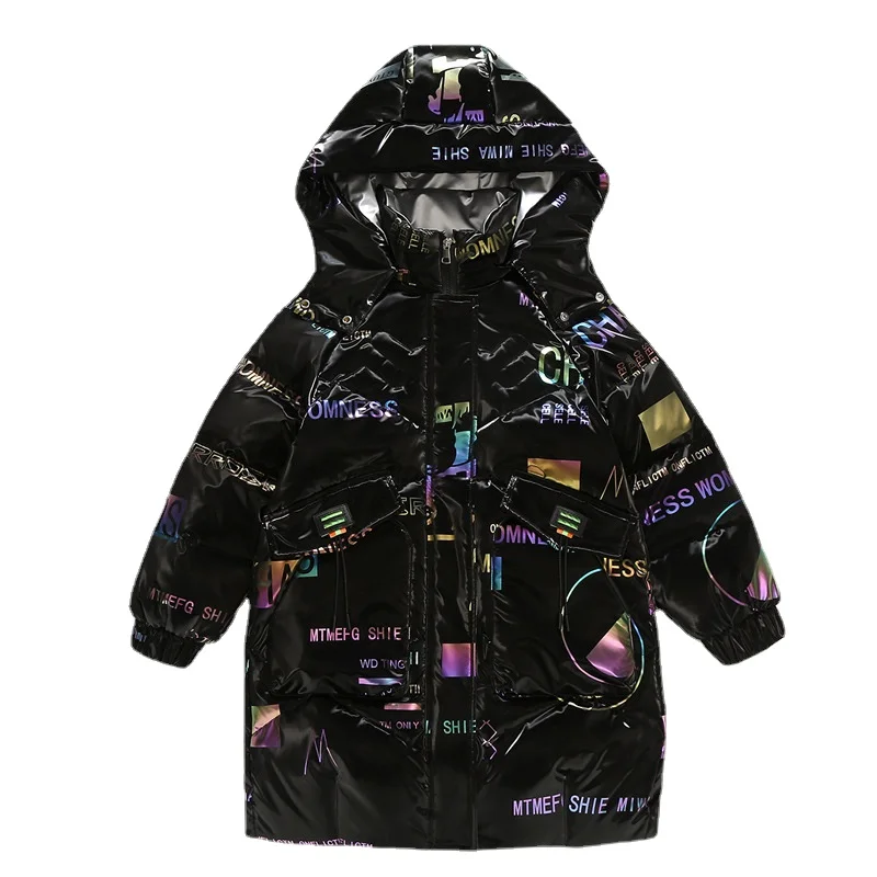 Children's warm winter clothing  Girls' dazzling color fashion duck down thick coat  Waterproof and cold down coat for big kids
