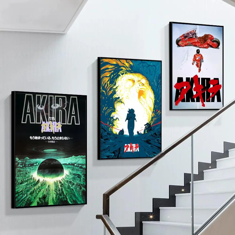 

A-Akira Movie Poster Self-adhesive Art Poster Retro Kraft Paper Sticker DIY Room Bar Cafe Vintage Decorative Painting