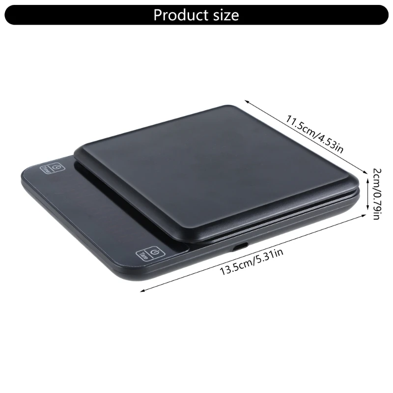 Высокоточные кофейные весы для эспрессо 3 кг/0 1 г с USB-портом зарядки Прямая