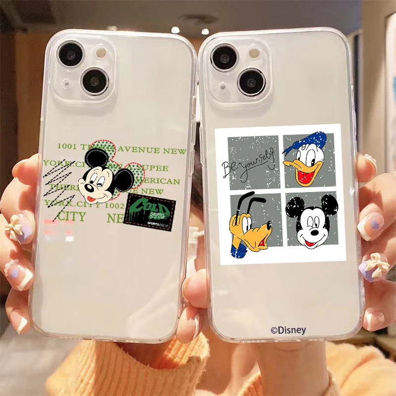 

Original Mickey Minnie Mouse For Apple iPhone 13 12 11 Pro Max Mini X XR XS Max SE 6 6S 7 8 Plus Clear Phone Case Soft Back