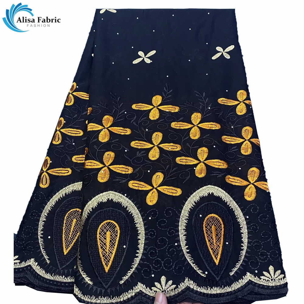 

High Quality African Cotton Lace Fabric 5 Yards 2023 New Design Swiss Voile Lace Fabric Wedding Dress Material For Party