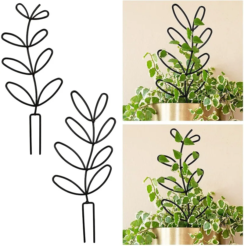 

Decoration Indoor Outdoor Potted Ornament Garden Arrangement Plant Trellis Leaf Shape Bracket Vine Climbing Support